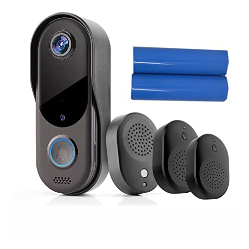 SEVEQIS Timbre con vídeo, Smart Home Doorbell Video Intercom Door Bell Camera Outdoor Wireless Security Night Vision(1 Doorbellx 3 Chime)