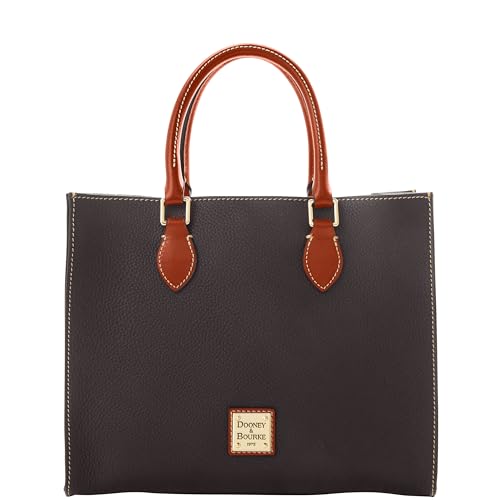 Dooney & Bourke Women's Janine Satchel in Pebble Grain Leather, Large Handbag with Adjustable & Detachable Shoulder Strap, Black
