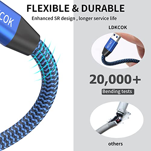 Usb To Usb Cable 15Ft,Durable Braidedfor Usb 3.0 Male To Male Type A To Type A Cable Data Transfer Compatible With Hard Drive, Laptop, Dvd Player, Tv, Usb 3.0 Hub, Monitor, Camera, Set Up Box And More #TOP6