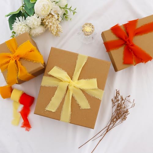 Premium Copper Chiffon Ribbon Rolls - 3 Pack of 1 Inch x 5 Yards Silk Ribbon for Elegant Gift Wrapping, Wedding Decor, DIY Crafts & Bouquets 5 Premium Copper Chiffon Ribbon Rolls - 3 Pack of 1 Inch x 5 Yards Silk Ribbon for Elegant Gift Wrapping, Wedding Decor, DIY Crafts & Bouquets - Image 4