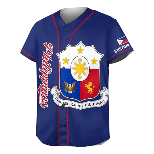 Philippines Jersey Baseball, Personalized Philippines Baseball Jersey Men miniatura 5
