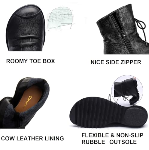 Women's Leather Casual Soft Flat Boots4