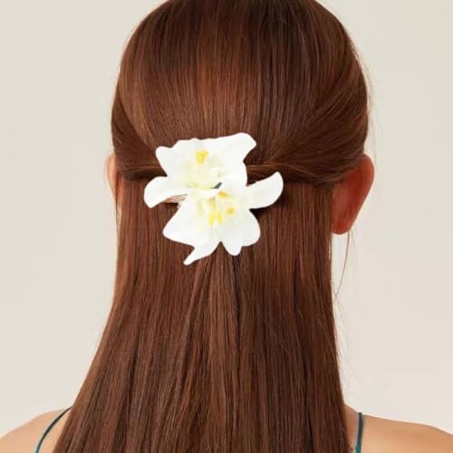 Set de 5 pinzas de cabello con flores Hawaiian Lily para mujeres y niñas, accesorio de moda bohemio para bailarinas, bodas y fiestas en la playa miniatura 5