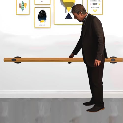 Balustrade escalier bois 300cm avec supports de fixation murale solides - 7