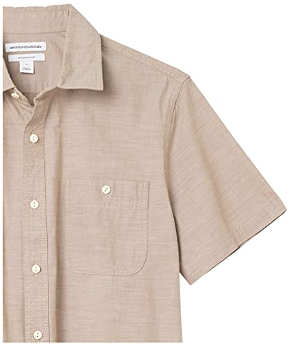 Image of Amazon Essentials Men's Regular-Fit Short-Sleeve Button-Down Chambray Shirt