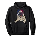 pug dog bandana lgbtq bisexual flag gay pride bi dog lover felpa con cappuccio