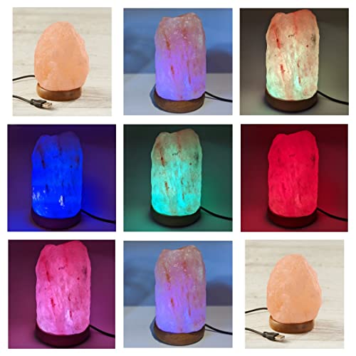 Terrapin Trading Fair Trade Pakistan Himalayan USB Colour Changing Himalayan Salt lamp, 8x8x10cm