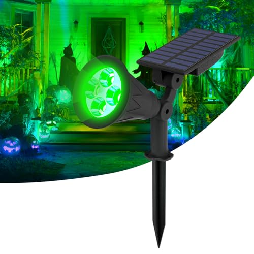 T-SUN Solar Spotlight LED Outdoor Wall Light, IP65 Waterproof, Auto-on at Night/Auto-Off by Day, 180°Angle Adjustable for Tree, Patio, Yard, Garden, Driveway, Stairs, Pool Area (Green)