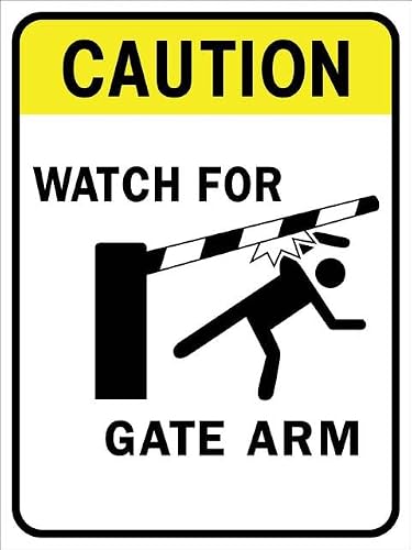 Xewazd A820 Retro 8"X12" Metal Tin Sign - Caution Watch For Gate Arm For Shop Yard Man Cave Garage Outdoor