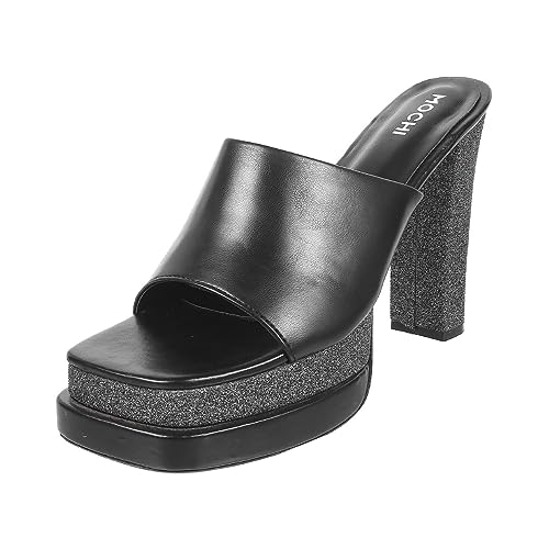 Image of Mochi Women Chunky High Heel Fashion Slip-on Sandal