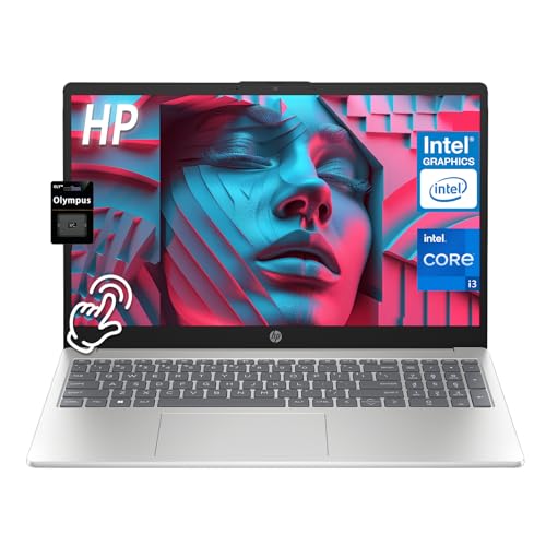 Image of HP 15.6 inch HD Touchscreen Laptop, Intel Core i3-1315U, 32GB DDR4 RAM, 1TB SSD Storage, Type-C /A, HDMI, Privacy Camera, Bluetooth, Wi-Fi 6, Windows 11 Pro, Long Battery Life, Natural Silver