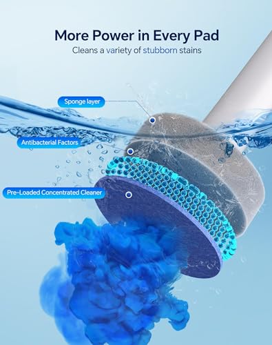 Image of Disposable Toilet Brush Wand, Wall Mounted Toilet Cleaner Kit with Holder, for Bathroom Cleaning (Toilet Brush + 12 Brush Heads)