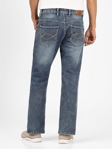 Image of Urbano Fashion Men's Stretch Fit Mid Rise Washed Bootcut Jeans Stretchable