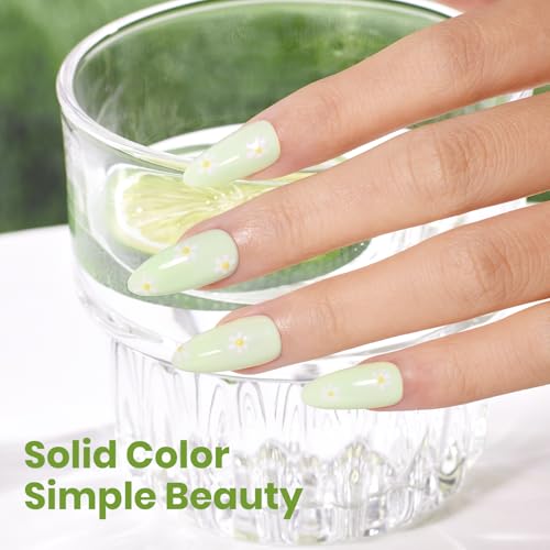 Image of Beetles Green Gel Nail Polish - OxygenGreen 15ML Full Size, HEMA-Free Pastel Green Gel Polish,Soak Off UV LED Lamp Pastel Nails Art, Manicure Salon DIY Nails