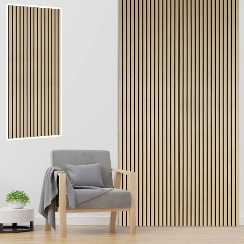 Fiqops Paneles acústicos de madera de 120 x 60 cm, paneles de pared de funier de madera y fieltro, paneles de madera en bruto, revestimiento de pared de madera para estudio y hogar, decoración de