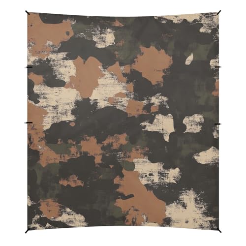 Military Beach Canopy UPF50+ Protection Water-Resistant Portable Sun Shelter with Sandbags & Sand Shovel for Camping, Picnics, Backyard