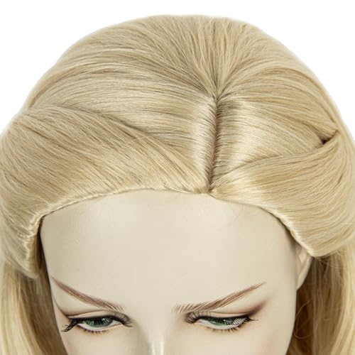Image of H&Bwig Blonde Long Wavy Wig 60s Retro Beehive Wigs for Women 70s Classic Style Cosplay Wig for Halloween Costume Party