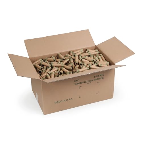 Huron Crimped Dime Coin Wrapper $5 Roll Green (1000 pcs)