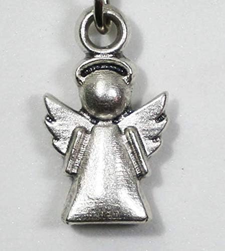 Eurofusioni Bracelet with beads in natural Jade stone and Silver Plated Little Guardian Angel Pendant - Pendant h 0,63 Inch - Image 5
