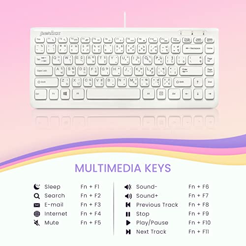 Perixx Periboard-407W Th, Wired Usb Mini Keyboard With 11 Hot Keys - Glossy White - Thai Layout… #TOP5