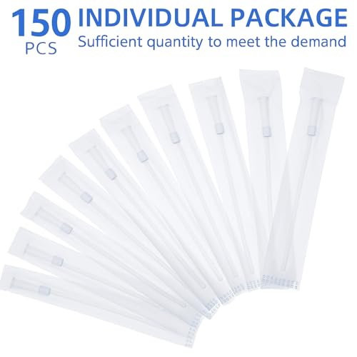 Image of Nuanchu White PVC Replacement Tube Supplies Colon Tubes Kit Clear Replacements Hose with Flexible Rounded End for Smooth Insert Catheters for Women Men Fr12 (150 Pcs)