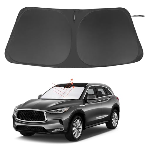 Image of Windshield Sun Shade Custom Fit for 2019-2021 Infiniti QX50 & 2021-2025 2026 QX55 Accessories Foldable Sunshade Sun Blocker Protect Car from Sun Rays & Heat Damage Keep Car Cooler