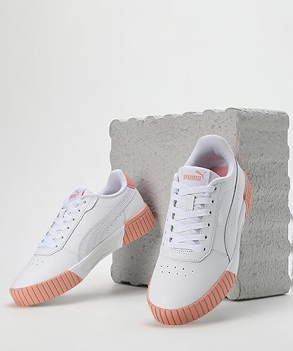 Image of PUMA Womens Carina 2.0 White-Poppy Pink-Silver Sneaker - 4 UK (38584915)