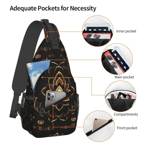 Mochila Urbana Negra Crossbody con Estampado Floral miniatura 4