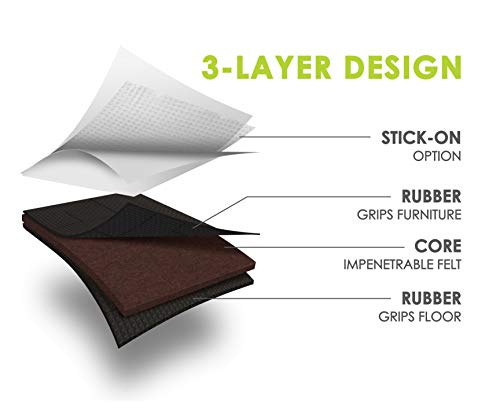 Slipstick Gorillapads 4 Inch Non Slip Furniture Gripper Pads (Pre-Scored To Cut To Size) Stops Sliding And Protects All Hard Floor Surfaces, Optional Self-Stick Adhesive, Square, Cb140 #TOP2