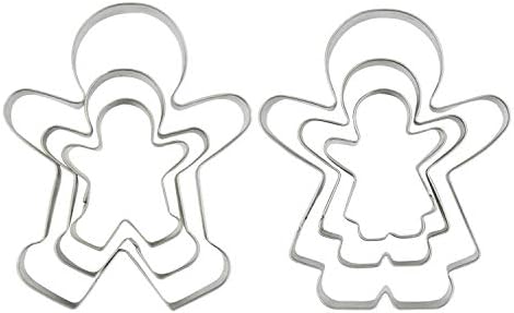 Funny Gingerbread Man Cookie Cutters, Boy and Girl Cookie Cutter Set Molds, 6 Piece