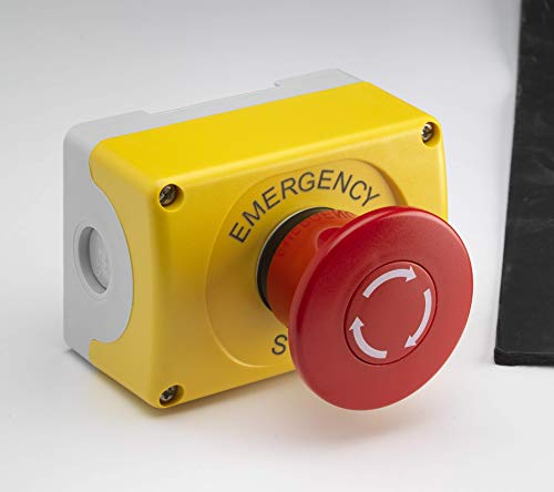 Tope de emergencia con cabeza de seta de 60 mm ABB 1RMSC50 para cortes de energía inmediatos
