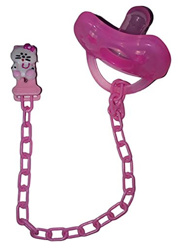 Sonne Prendedor De Chupeta Pop Correntinha Gatinha Rosa