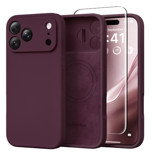 Image of GolbinBox Magnetic for iPhone 17 Pro Max Case, Silicone Cover, Deep Cherry