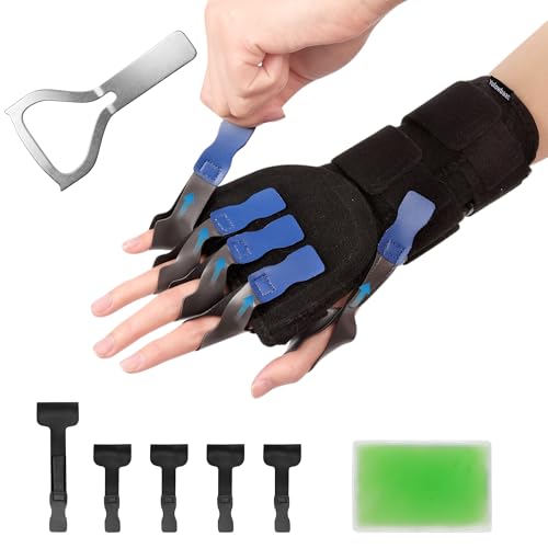 yolowbaas Radial Nerve Palsy Splint Wrist Drop Brace for Finger Extension Adjustable Stroke Hand Recovery Device for Finger Limp Wrist Drop Crutch Palsy Resting Hand MCP Splint Fits Left/Right