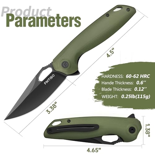 Pocket-Knife-338-Folding-Knife-Premium-Swedish-14C28N-Blade-High-End-Design-EDC-Knife-with-G10-Handle-Camping-Survival-Hiking-Knife-Best-Gift-for-Men-Women