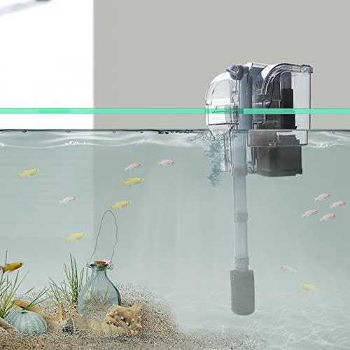 Boxtech Aquarium Hang On Filter - Power Waterfall Suspension Oxygen Pump - Submersible Hanging Activated Carbon Biochemical Wall Mounted Fish Tank Filtration Water (8-22 Gal) #TOP7