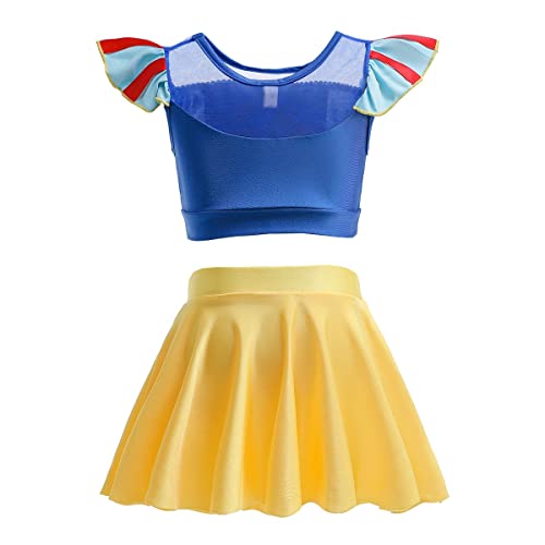 Image of MYRISAM Girls Princess Two Piece Tankini Swimsuits Cosplay Party Bathing Suits Ruffles Beach Surf Swimming Swimwear Bikini Set 2-3T