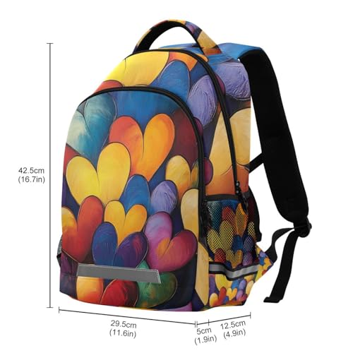 Hearts Kid's Elementary Middle School Backpack for Son Daughter, Age 6-12 Back to School Backpack Bookbag Schoolbag for Boys Girls3