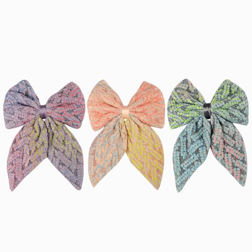 Image of Radhu & Kabby Trendy Hair Bow Clip For Women /Girls | Comfortable Hair Accessories | Best Gift | Fancy & Stylish | Anti-Hair Breakage Hairclips | Multicolor | Same As Pic | 3 Pcs