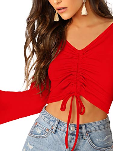Image of AVINA Women Casual V-Neck Crop top