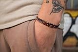  Surfer-Armband 2-er Set für Herren und Damen - Boho Strand-Armband - Made by Nami Handmade Surfer Schmuck - Sommer Festival Accessoires Männer Frauen - Ethno Style (Vulcano, Braune Perlen)