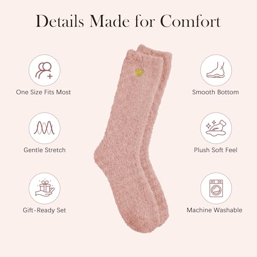Image of Azue Fuzzy Warm Slipper Socks Women Super Soft Microfiber Cozy Sleeping Socks 6 or 5 Pairs