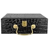 OFFIGAM Schwarze Klappbare Teeaufbewahrungsbox Kompakt und Praktisch Elegante Geschenkverpackung für Zigarren und Verpackungsartikel