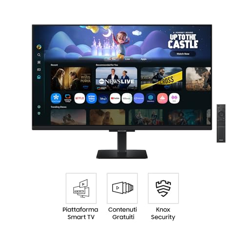 Smart Monitor M5 (S32FM502EU), Flat 32'', 1920 x 1080 (FHD), Smart Hub con AI, Office 365, Gaming Hub, Speaker integrati, Telecomando, WiFi, HDMI, USB - Hub USB - Immagine 3