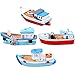NUOBESTY Miniature Dollhouse Boat Mini Fishing Boat Model Mediterranean Decor Resin Desktop Boat Ornament Ocean Beach Micro Landscape Decoration, Random Styles 4pcs