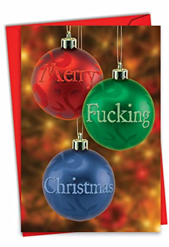 Carte de vœux Noël rigolo Merry Christmas avec enveloppe par Nobleworks