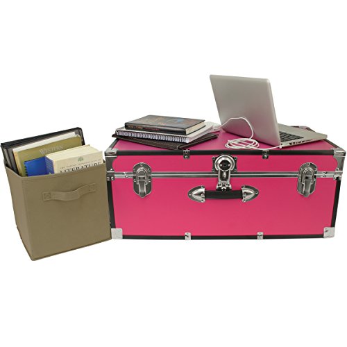 Seward Trunk College Dorm and Camp Storage Footlocker Trunk, Pink, 30-Inch (SWD5120-30)