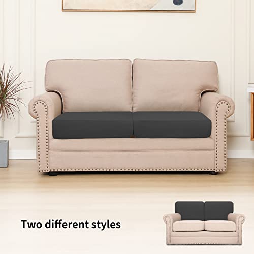 Image of Easy-Going Stretch 2 Pieces Loveseat Couch Cushion Cover for 2 Seat