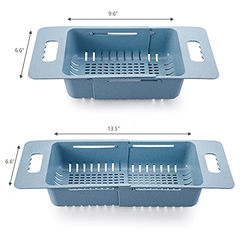 Topzea 3Pcs Collapsible Colander, Fruit And Vegetable Colander Strainer With Handles Adjustable Drain Basket Over The Sink Folding Food Strainer For Drain Pasta, Beige, Blue, Green #TOP1