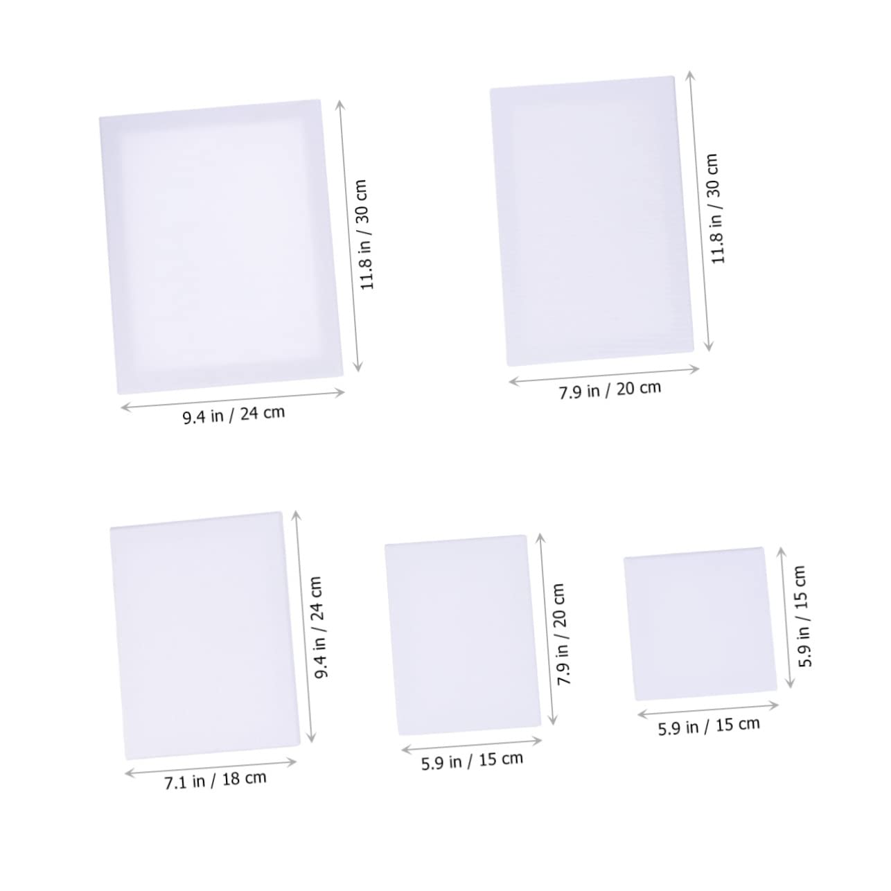 SHINEOFI 10pièces Toile à Peindre Étirée Coton Blanc De Cadres Diy Pour Peinture Et Dessin Dimensions Variées